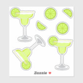 Margarita Cocktails und Limone Aufkleber (Blatt)
