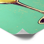 Margarita Coctail, Retro, weiche postel Farbe. Poster (Ecke)