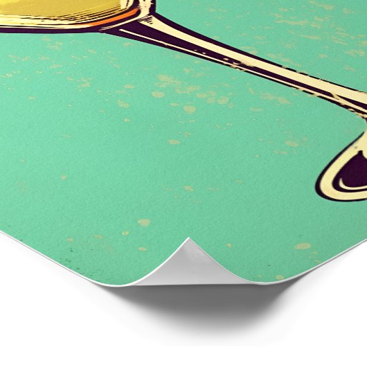 Margarita Coctail, Retro, weiche postel Farbe. Poster (Ecke)