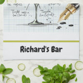 Margarita Custom Bar Zeichnete Personalisiert Geschirrtuch (Gefaltet)