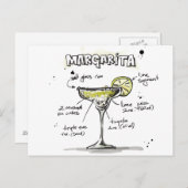 Margarita Drink Rezept Design Postkarte (Vorne/Hinten)