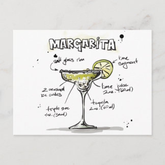 Margarita Drink Rezept Design Postkarte