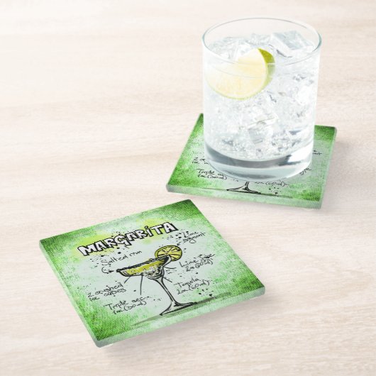 Margarita Drink Rezept Glasuntersetzer (Schrägansicht)
