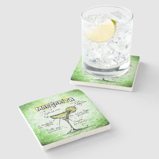 Margarita Drink Rezept Steinuntersetzer (Seitenansicht)
