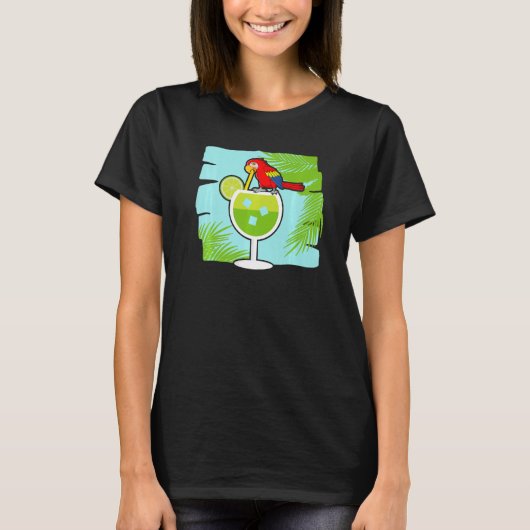 Margarita Drinker Parrot Alcoholic Cocktail T-Shirt (Vorderseite)