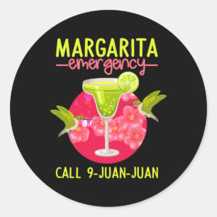 Margarita Emergency Shirt Mexican Fiesta Funny Cin Runder Aufkleber