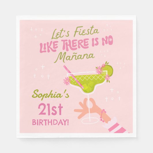 Margarita Fiesta Adult Birthday Party Napkins Serviette (Vorderseite)
