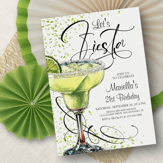 Margarita Fiesta Birthday Invitation Einladung