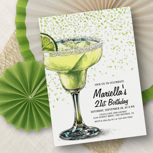 Margarita Fiesta Birthday Invitation Einladung