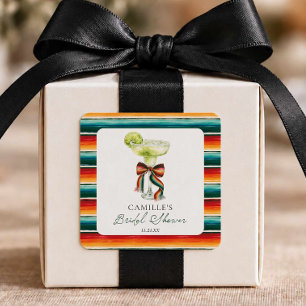 Margarita Fiesta Brautparty-Geschenkaufkleber Quadratischer Aufkleber