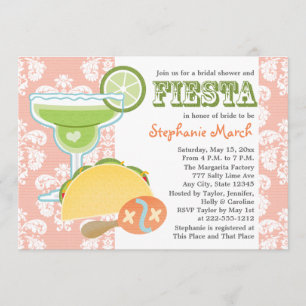 Margarita Fiesta Bridal Dusche Einladungen Rosa