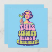 Margarita Fiesta Cocktail Party Feier Einladung (Vorne/Hinten)