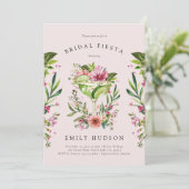 Margarita Fiesta Floral Brautparty Einladung (Stehend Vorderseite)