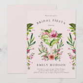 Margarita Fiesta Floral Brautparty Einladung (Vorne/Hinten)