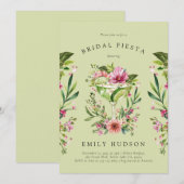 Margarita Fiesta Floral Brautparty Einladung (Vorne/Hinten)