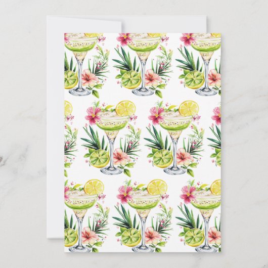 Margarita Fiesta Floral Let's Fiesta Brautparty Einladung (Rückseite)
