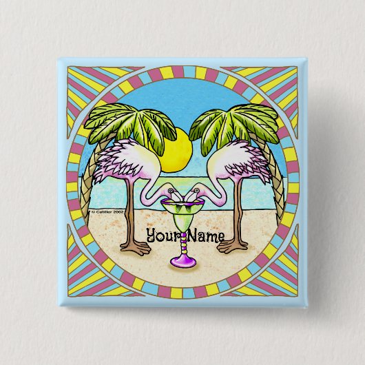 Margarita Flamingo Button (Vorderseite)
