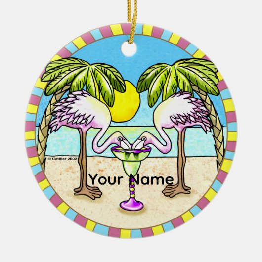 Margarita Flamingo Ornament (Vorne)