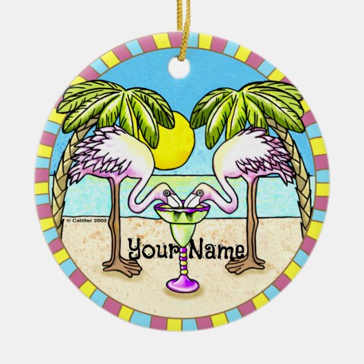 Margarita Flamingo Ornament (Vorne)