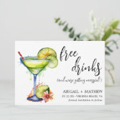 Margarita Funny Drink Trendy Modernes Foto Hochzei Save The Date (Stehend Vorderseite)
