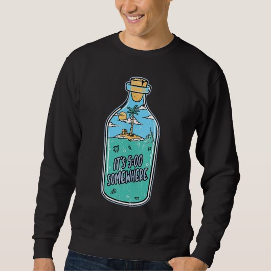 Margarita Gnome It s 5 o clock somewhere Palm Tree Sweatshirt (Vorderseite)