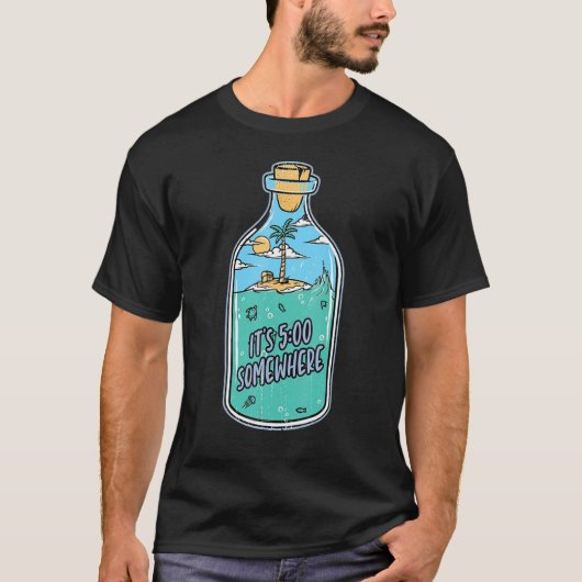 Margarita Gnome It s 5 o clock somewhere Palm Tree T-Shirt (Vorderseite)