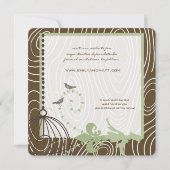 Margarita Green Wood Grain Bird Cage Save the Date Einladung (Rückseite)