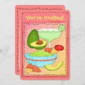 Margarita Guacamole 40. Geburtstags-Party Einladung (Vorne/Hinten)