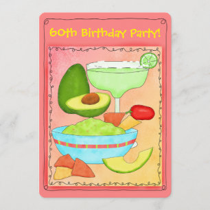Margarita Guacamole 60. Geburtstagsparty Einladung