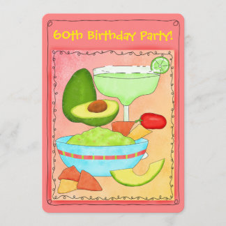 Margarita Guacamole 60. Geburtstagsparty Einladung