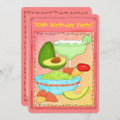 Margarita Guacamole 70. Geburtstagsparty Einladung (Vorne/Hinten)