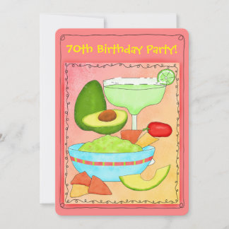 Margarita Guacamole 70. Geburtstagsparty Einladung
