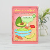 Margarita Guacamole Party Feier Einladung (Stehend Vorderseite)
