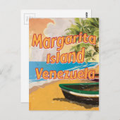 Margarita Island Vintage Reiseplakat Postkarte (Vorne/Hinten)