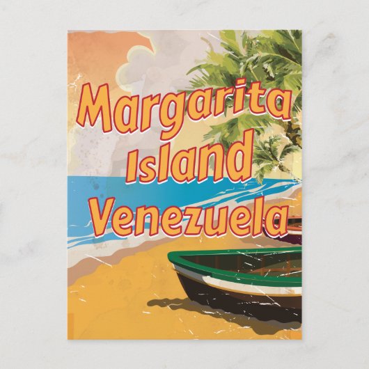 Margarita Island Vintage Reiseplakat Postkarte (Vorderseite)