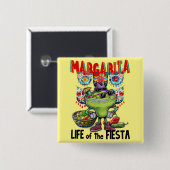 Margarita Leben der Fiesta, Cinco de Drinko Button (Vorne & Hinten)