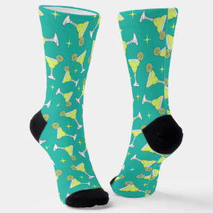 Margarita Lover Retro Cocktails Muster Socken