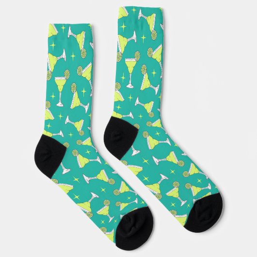 Margarita Lover Retro Cocktails Muster Socken (Rechts)