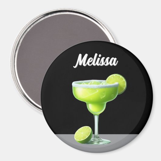 Margarita Mama Custom Round Magnet (Vorderseite/Rückseite)
