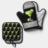 Margarita Mama! Fun Geschenk benutzerdefiniert Ofenhandschuh & Topflappen-Set (Vorderseite/Rückseite)