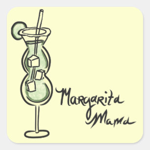 Margarita Mama-Schreibaufkleber Quadratischer Aufkleber