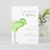 Margarita Margs and Matrimone Bachelorette Einladu Einladung (Stehend Vorderseite)