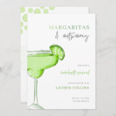 Margarita Margs and Matrimone Bachelorette Einladu Einladung (Vorne/Hinten)