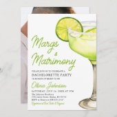 Margarita Margs & Matrimone Cocktail Bachelorette Einladung (Vorne/Hinten)