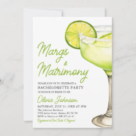 Margarita Margs & Matrimone Cocktail Bachelorette Einladung