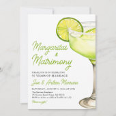 Margarita Margs & Matrimone Cocktail Bachelorette Einladung (Vorderseite)