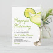 Margarita Margs & Matrimone Cocktail Bachelorette Einladung (Stehend Vorderseite)