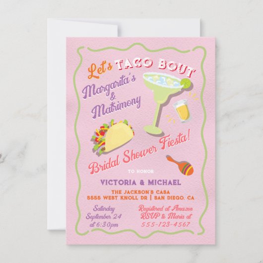 Margarita Matrimony Mexican Fiesta Brautparty Einladung (Vorderseite)