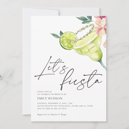 Margarita Mexican Fiesta Brautparty Einladung (Vorderseite)