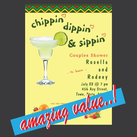 Margarita Mexican Fiesta Paare Dusche Einladung